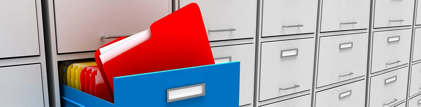 Homepage hero image - 3d illustration of archive with folder