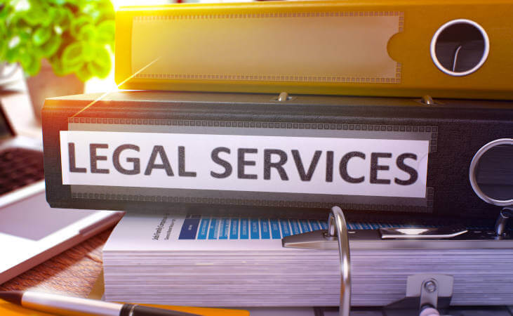 Black Office Folder with Inscription Legal Services.